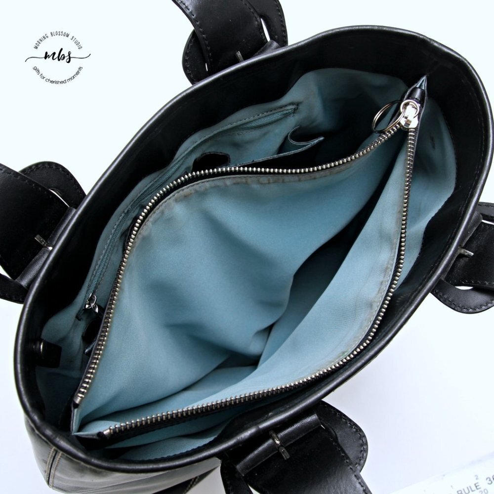 Cole Haan Contrast Stitch Leather Large Tote - Picture 8 of 15